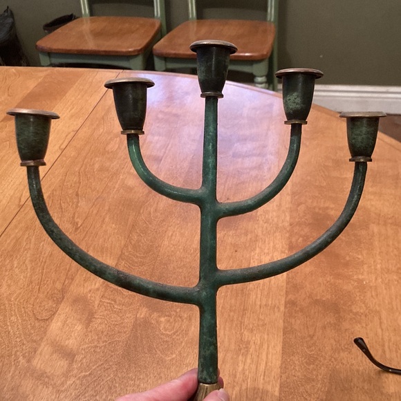 Vintage Dayagi unique brass 5 arm candle holder - Picture 3 of 3